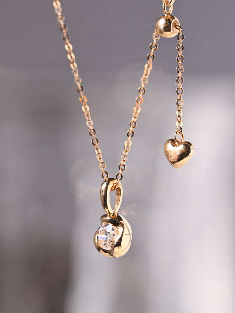 「听香」| 风来时运转|幸运风车18k金20分50分泡泡钻石项链鼻屎钻