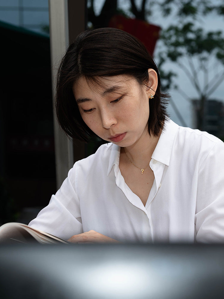 「听香」| 幸运系列 |18k金问号项链钻石项链极简百搭简约设计