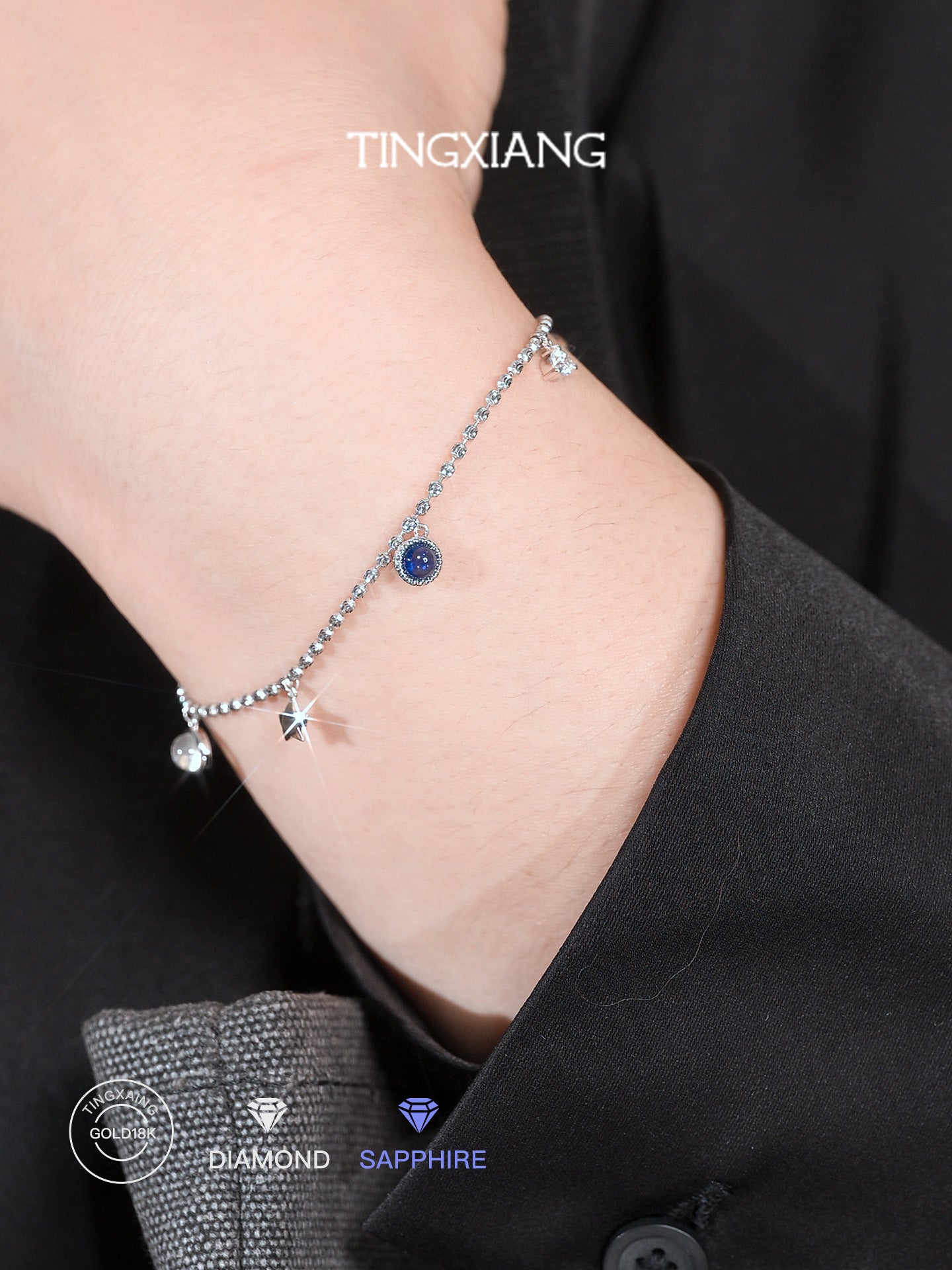 「听香」| 盼星星| 18k金钻石蓝宝石夜光石星星治愈系小众原创