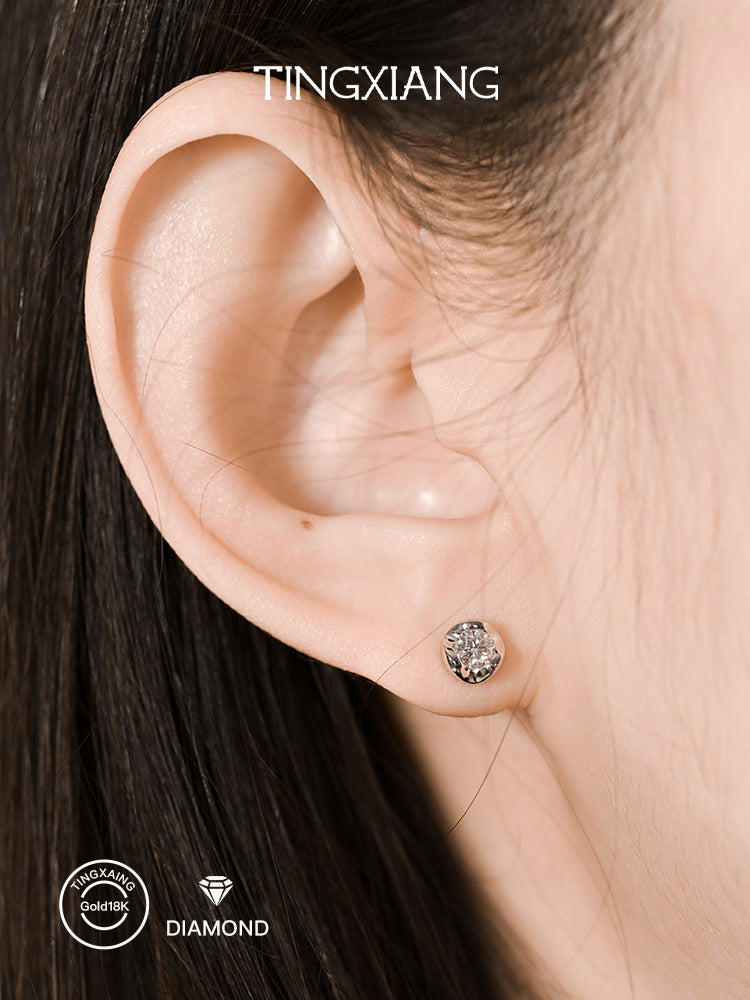 「听香」| 钻石系列|迷你18k金20分钻石耳钉铂金耳钉长期主义极简