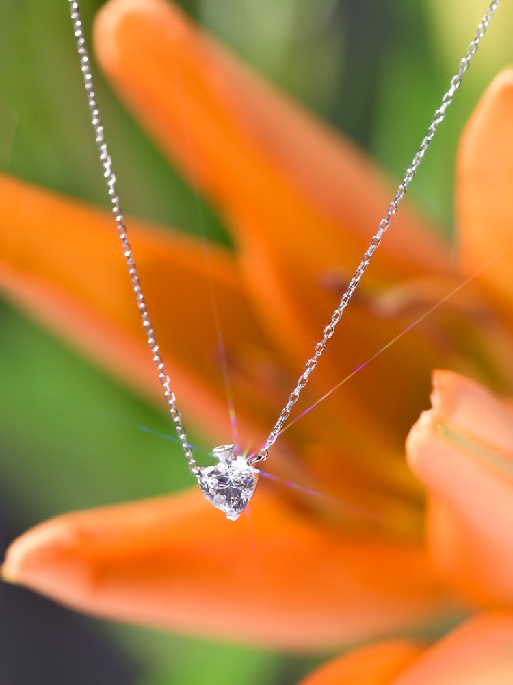 「听香」| 钻石系列 |18k金心型钻石项链香水瓶通勤极简长期主义