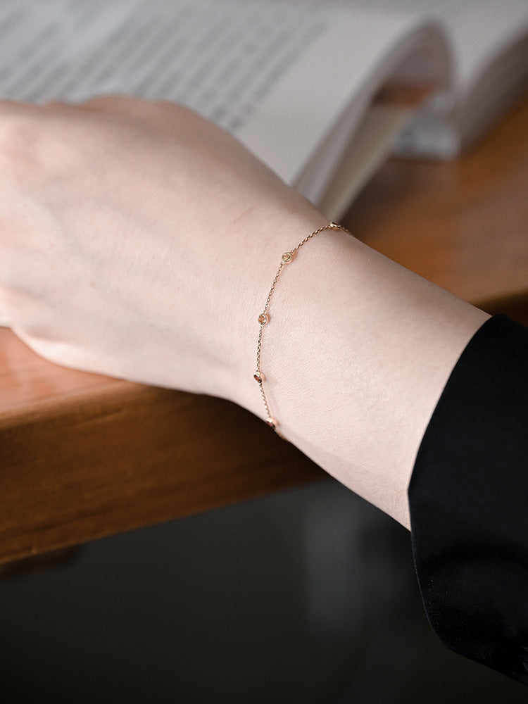 「听香」| 彩虹手链|太阳18k金泡泡钻石蓝宝石手链治愈系小众原创