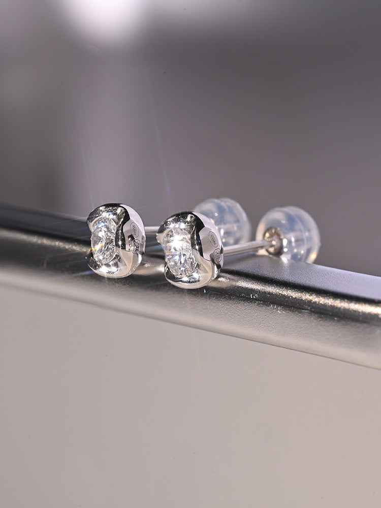 「听香」| 钻石系列|迷你18k金20分钻石耳钉铂金耳钉长期主义极简