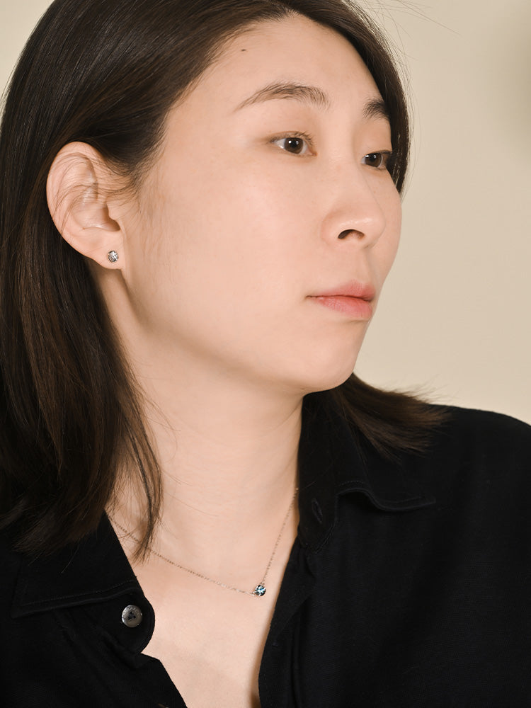 「听香」简约百搭18k金20分钻石泡泡钻简约锁骨链项链鼻屎钻小众