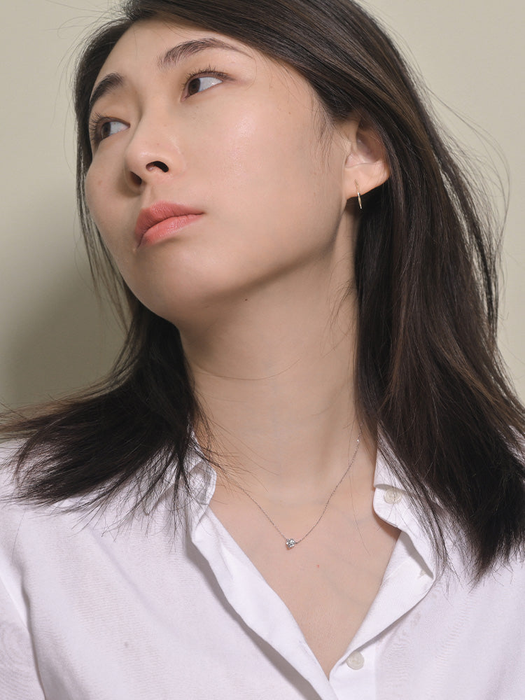 「听香」| 钻石系列 |18k金心型钻石项链香水瓶通勤极简长期主义