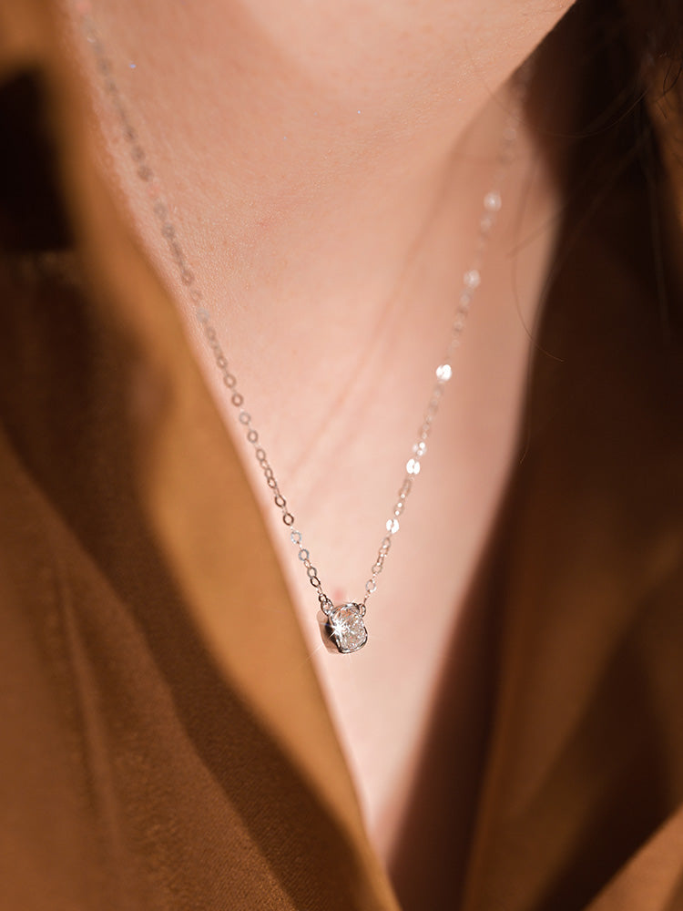 听香「听香」|极简18k金20分30分50分泡泡钻项链鼻屎钻锁骨链小众