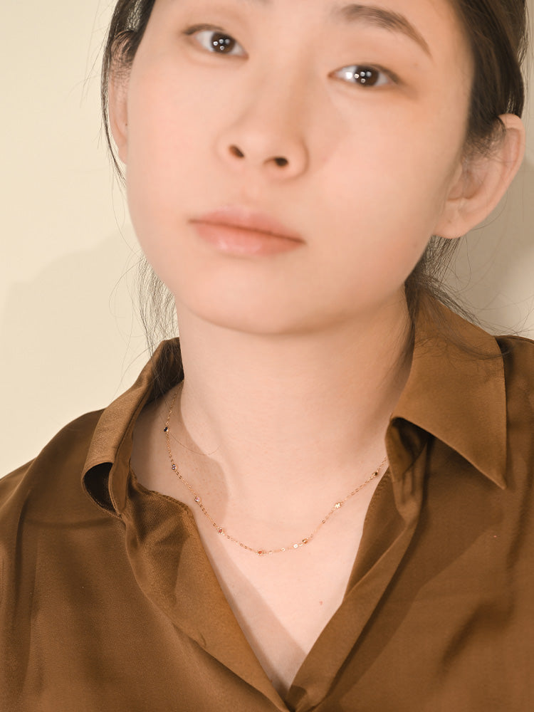 「听香」| 彩虹项链|太阳18k金泡泡钻石蓝宝石项链治愈系小众原创