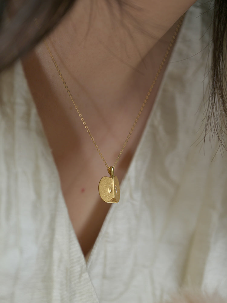 「听香」| 苹果 |平安果足金钻石吊坠18k金项链好运夏以昼设计