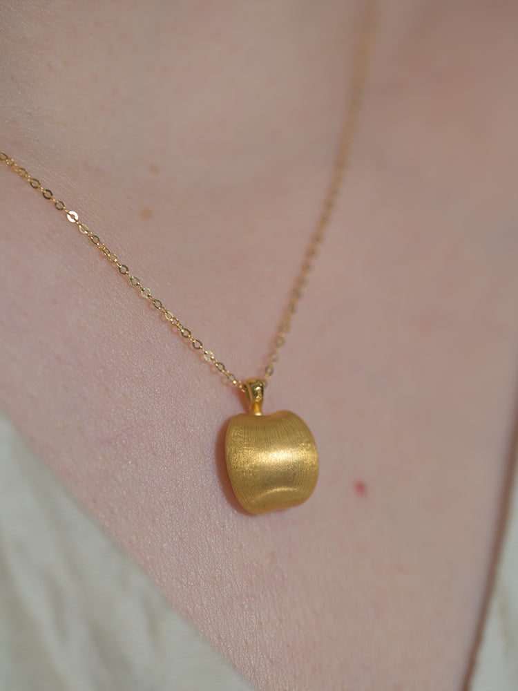 「听香」| 苹果 |平安果足金钻石吊坠18k金项链好运夏以昼设计