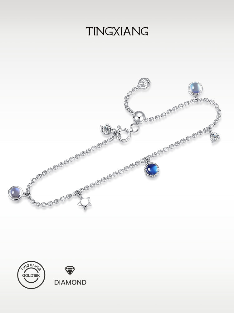 「听香」| 盼星星| 18k金钻石蓝宝石夜光石星星治愈系小众原创