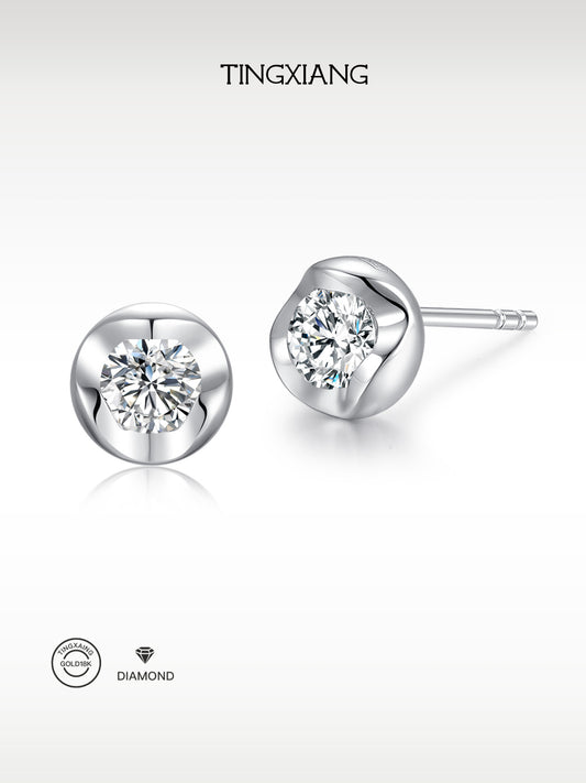 「听香」| 钻石系列|迷你18k金20分钻石耳钉铂金耳钉长期主义极简