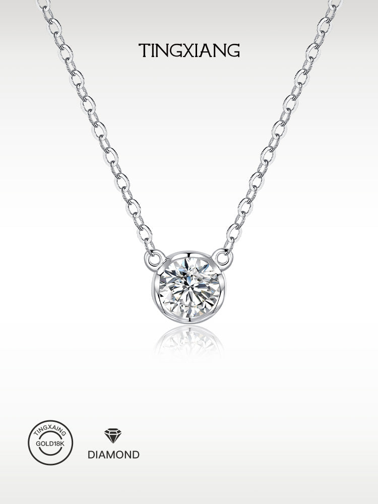 听香「听香」|极简18k金20分30分50分泡泡钻项链鼻屎钻锁骨链小众