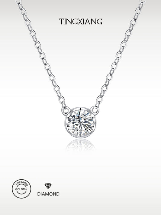 听香「听香」|极简18k金20分30分50分泡泡钻项链鼻屎钻锁骨链小众