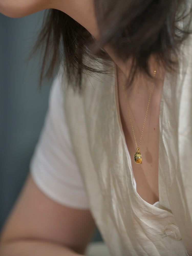 「听香」| 苹果 |平安果足金钻石吊坠18k金项链好运夏以昼设计