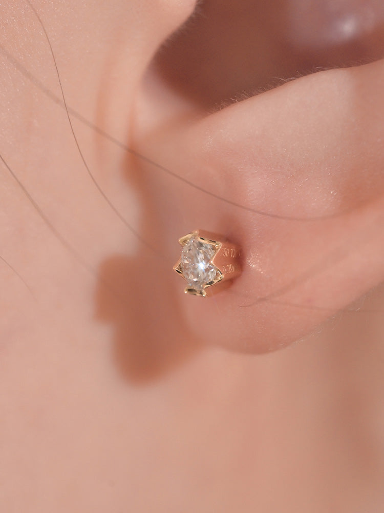 「听香」| 钻石系列|迷你18k金20分钻石耳钉铂金通勤极简长期主义