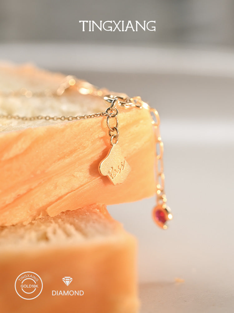 「听香」| 记忆面包|考的都会蒙的都对幸运18k金泡泡钻石红绳手链