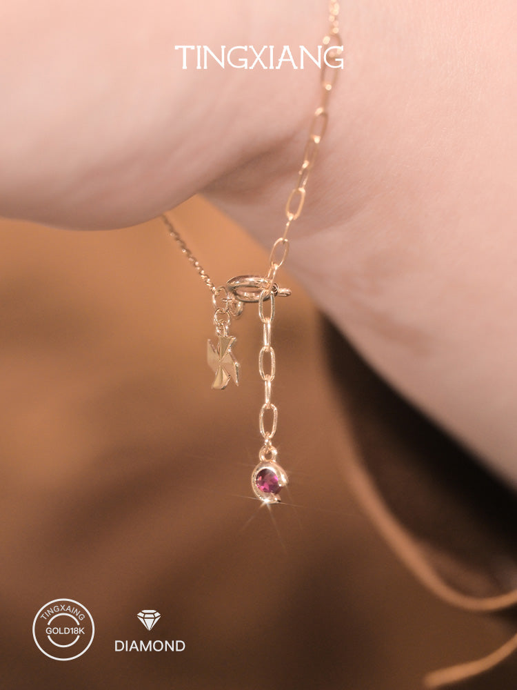 「听香」| 风来时运转|转运风车18k金泡泡钻石红绳手链小众原创