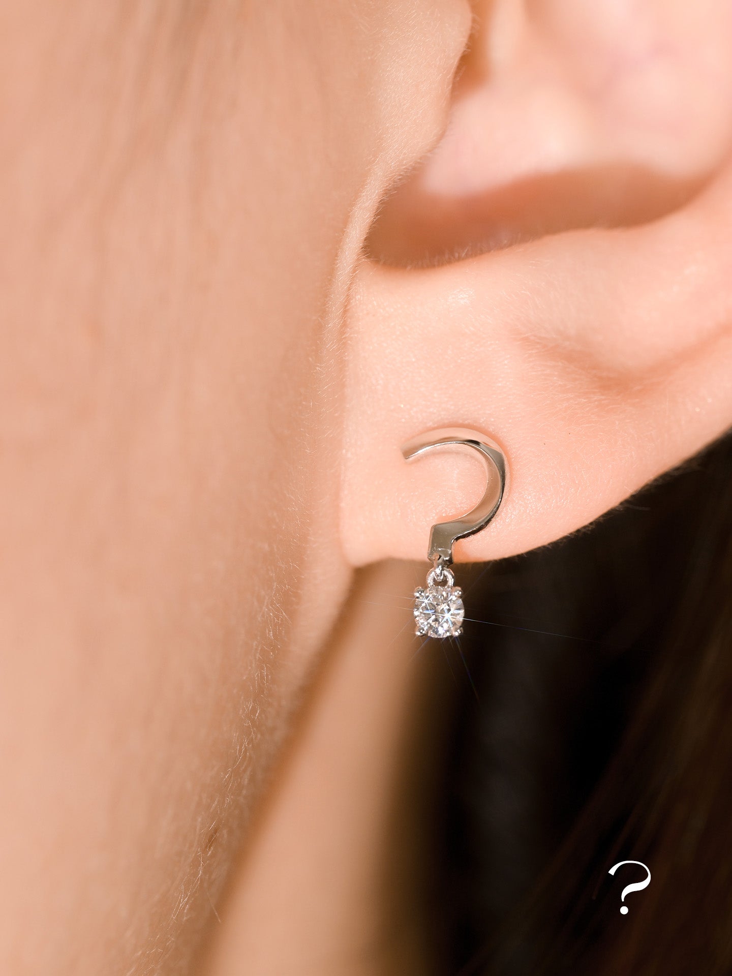 「听香」｜标点符号｜pt950铂金钻石迷你耳钉逗号句号问号感叹号