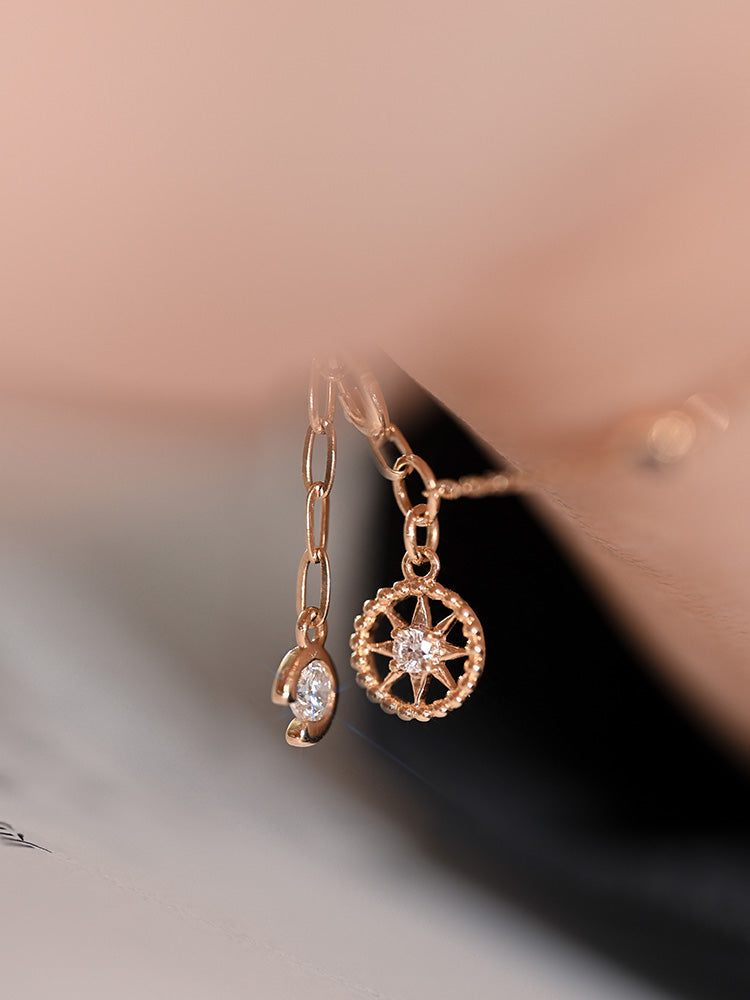 「听香」| 彩虹手链|太阳18k金泡泡钻石蓝宝石手链治愈系小众原创