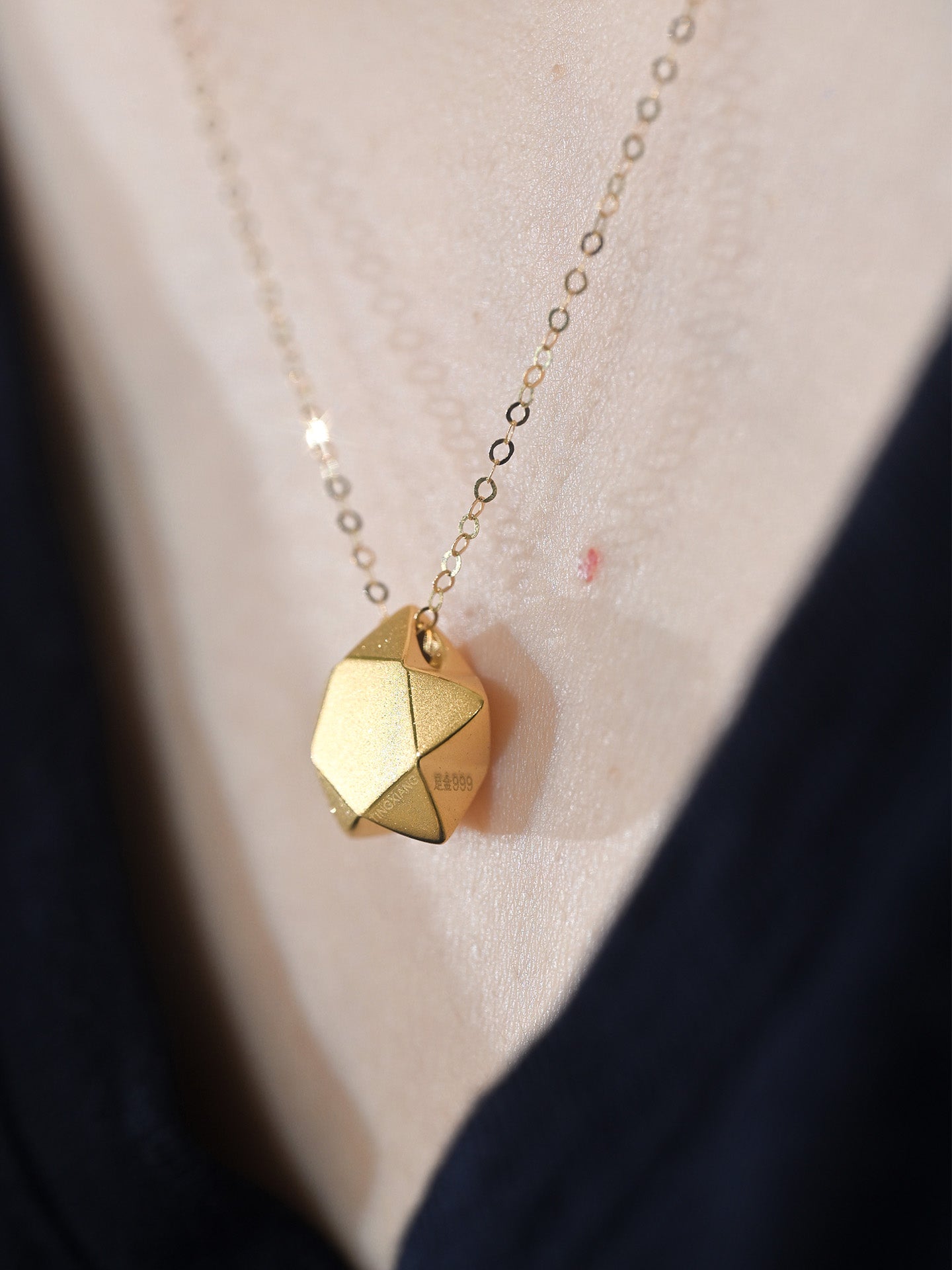 「听香」| 许愿星 |折纸星星足金吊坠18k金项链好运吸金小众设计