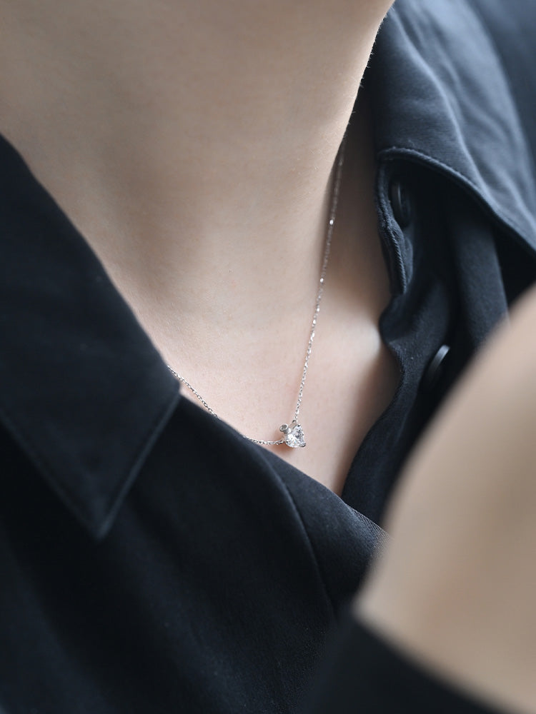 「听香」| 钻石系列 |18k金心型钻石项链香水瓶通勤极简长期主义