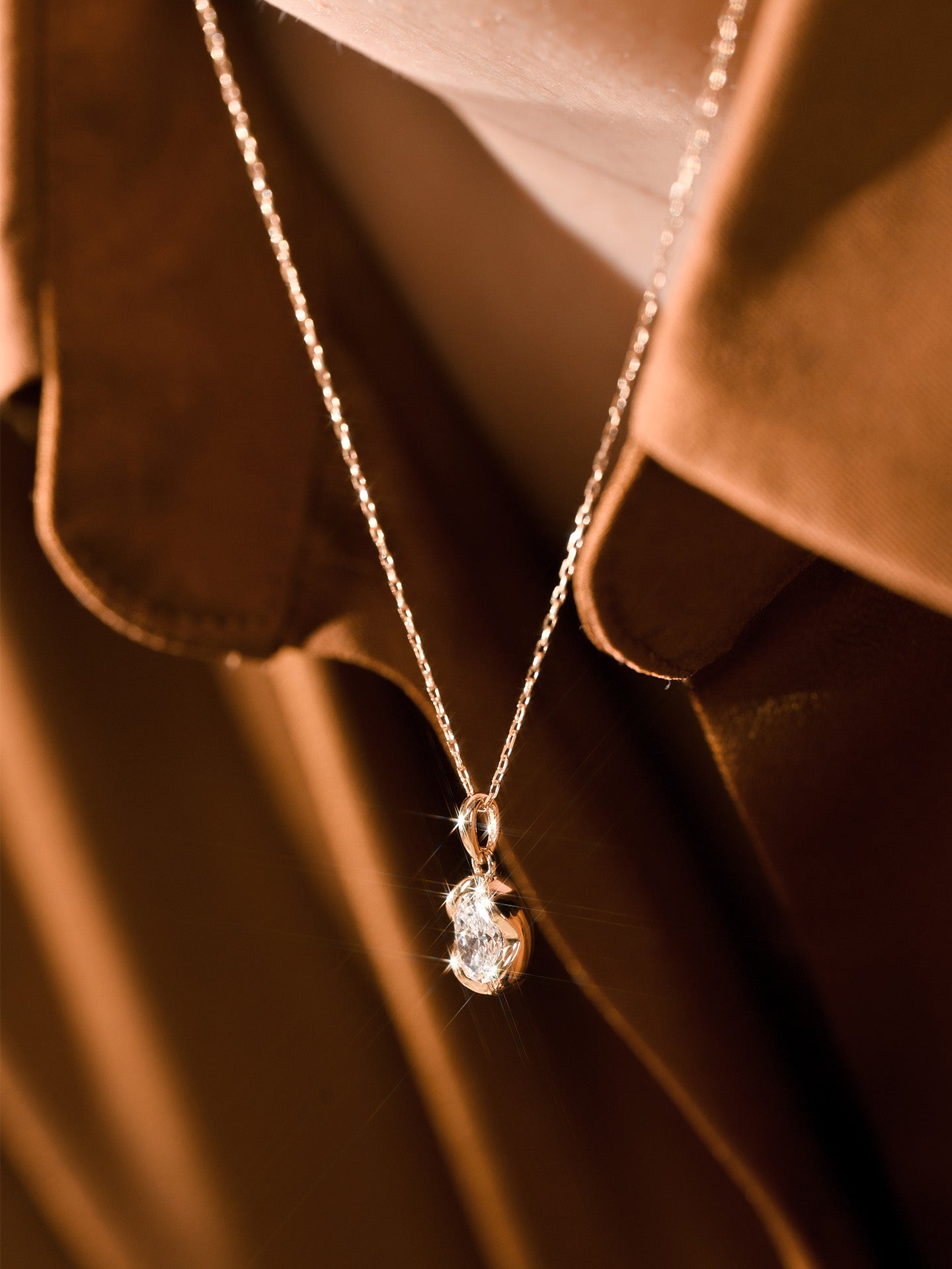 「听香」|极简18k金50分鸽子蛋钻石恐龙蛋钻石泡泡钻极简吊坠项链