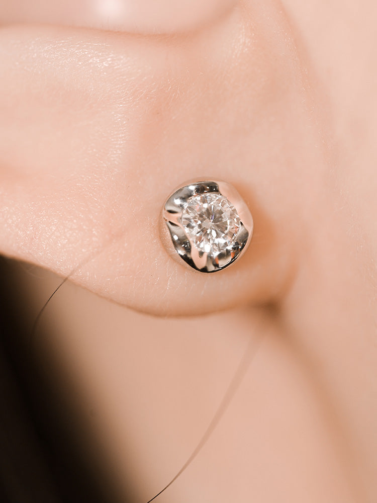 「听香」| 钻石系列|迷你18k金20分钻石耳钉铂金耳钉长期主义极简