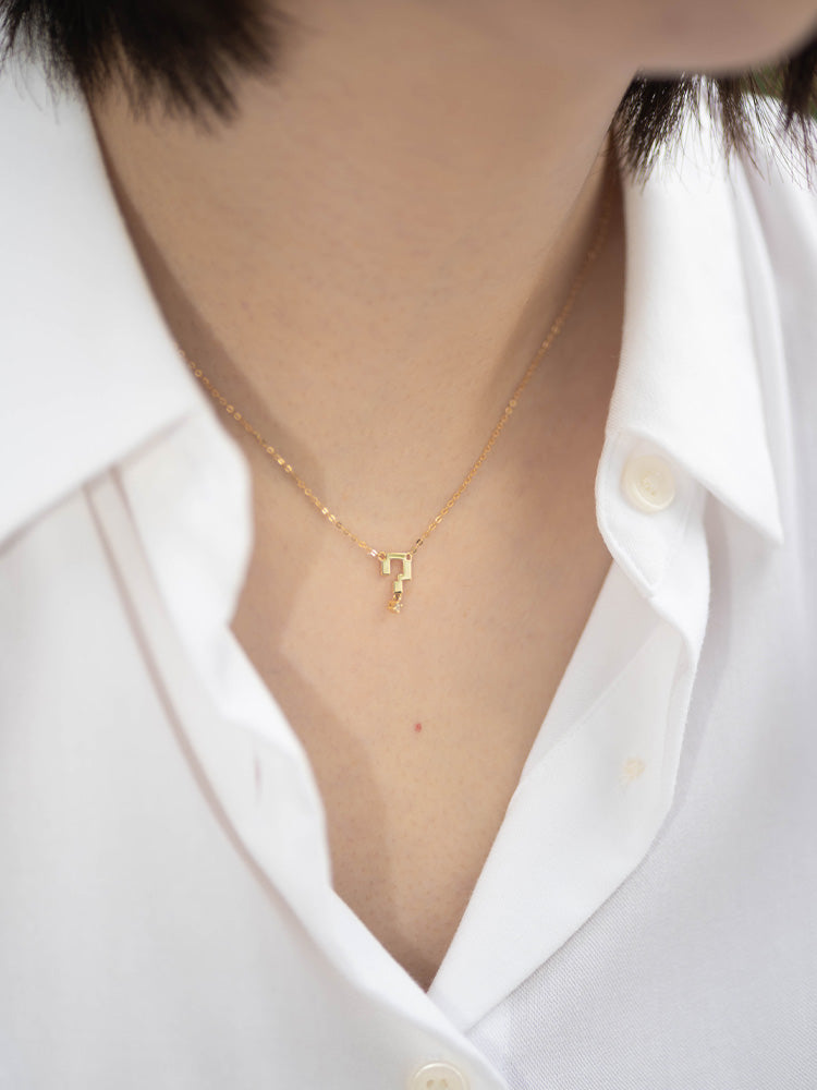 「听香」| 幸运系列 |18k金问号项链钻石项链极简百搭简约设计