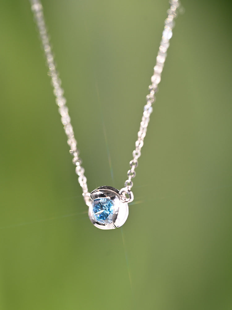 「听香」简约百搭18k金20分钻石泡泡钻简约锁骨链项链鼻屎钻小众