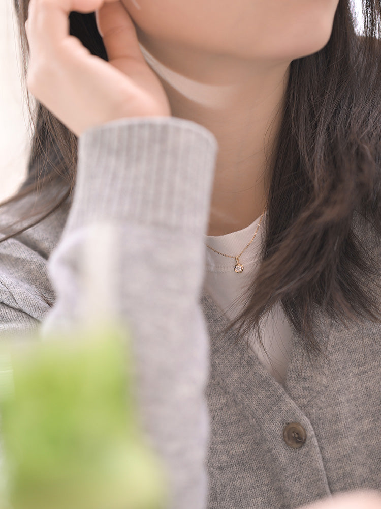 「听香」| 风来时运转|幸运风车18k金20分50分泡泡钻石项链鼻屎钻