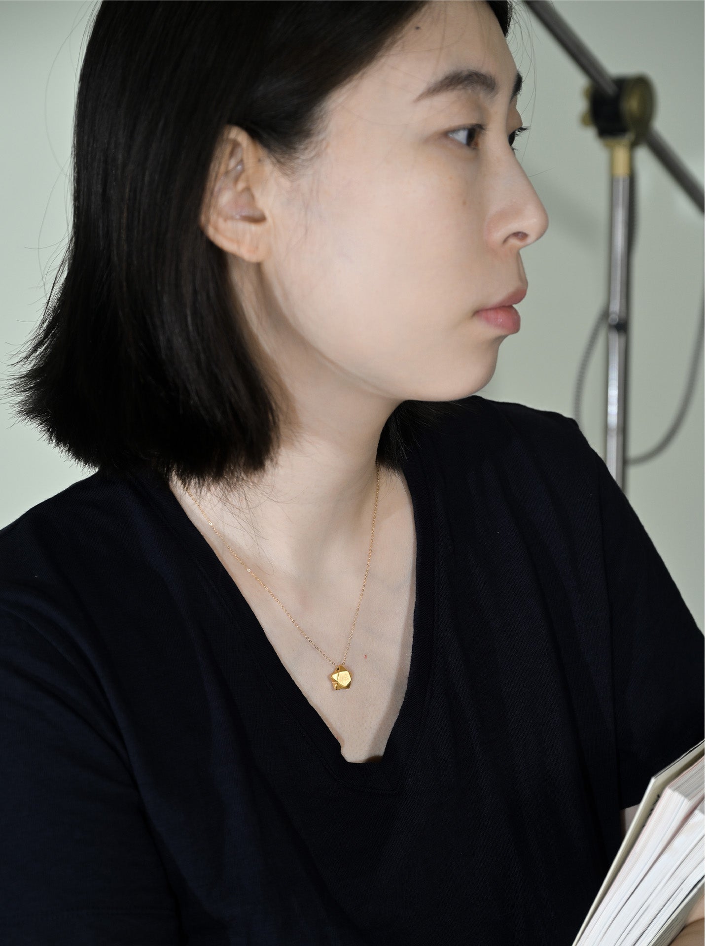 「听香」| 许愿星 |折纸星星足金吊坠18k金项链好运吸金小众设计