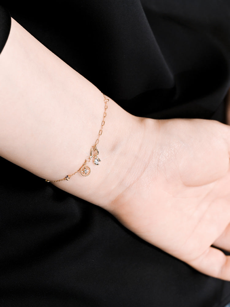 「听香」| 彩虹手链|太阳18k金泡泡钻石蓝宝石手链治愈系小众原创