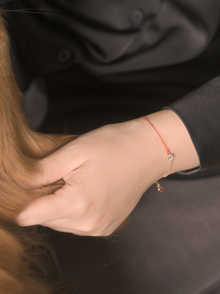 「听香」| 记忆面包|考的都会蒙的都对幸运18k金泡泡钻石红绳手链